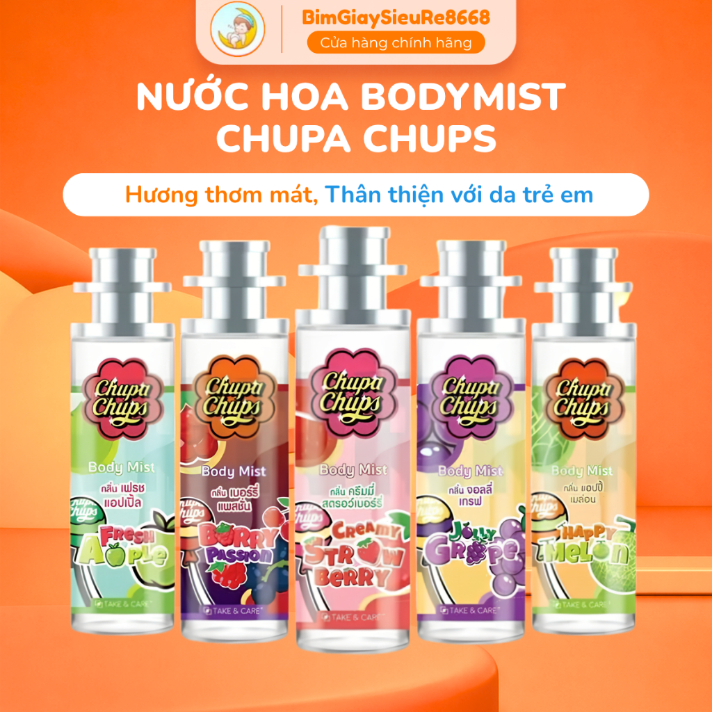 [MUA 3 TẶNG 1]  Nước Hoa Xịt Thơm Body Mist Chupa Chups 30ML Hương Kẹo Trái Cây Ngọt Ngào