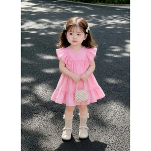 Váy đầm xinh cánh tiên bé gái 1-4 tuổi nhiều tầng màu trắng, hồng phấn, cam đất cotton mềm mát dáng A xòe