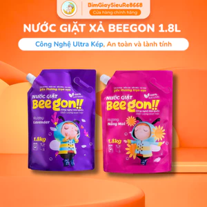 Nước Giặt Xả BEEGON 1,8L,Túi Từ Thiên Nhiên An Toàn,Tiện Lợi,Lưu Hương Dịu Nhẹ 48H