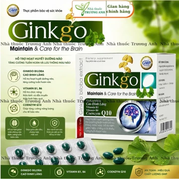 Ginkgo biloba, q10, cao đinh lăng giúp tăng lưu thông máu não, bổ não, cải thiện đau đầu, chóng mặt. H100v