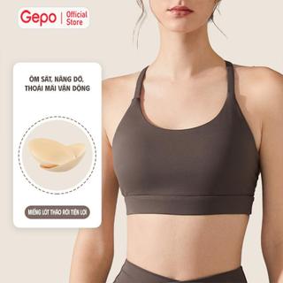 GEPO Áo bra nữ thể thao dây lưng chất LuLu siêu mềm mịn sẵn mút dày dặn GP230