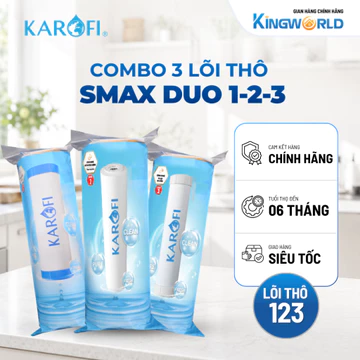 [HOẢ TỐC] Combo 3 Lõi Lọc Thô Karofi Số 1 2 3 Dùng Cho Máy Lọc Nước RO - Lõi Karofi DUO 123 Chính Hãng