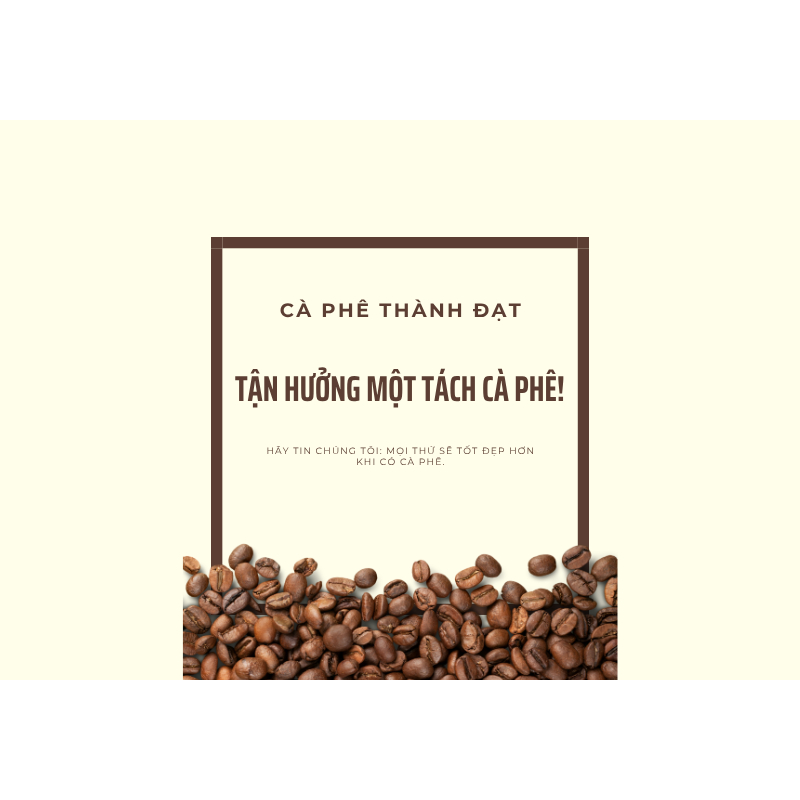 túi 200g cà phê rang xay Thành Đạt 100% từ hạt cà phê Robusta không chất bảo quản