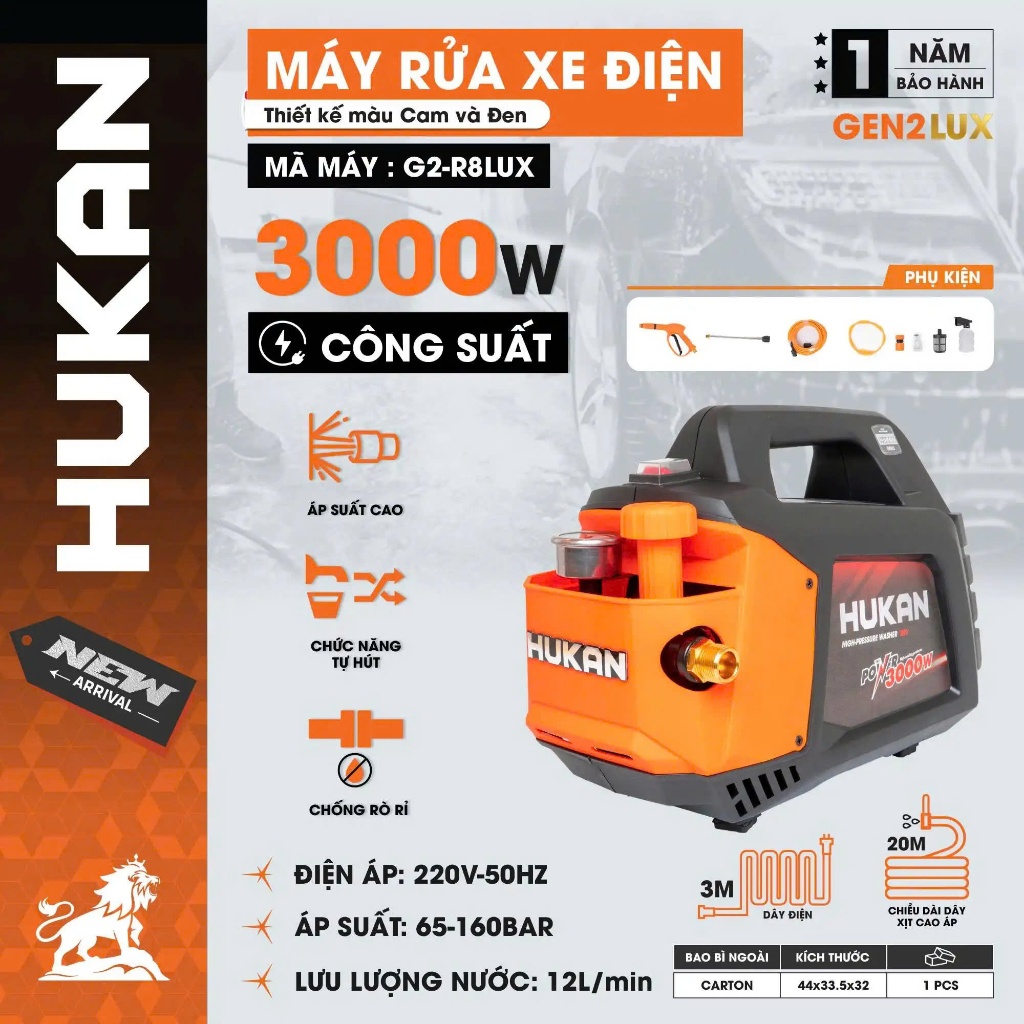 Các Dòng Máy Rửa Xe Cao Áp HUKAN G1-RX1801MN, G1-R4, G2-RX3000, G2-R6LUX, G2-R7LUX, G2-R8LUX, G2-R9LUX - Động Cơ Đồng