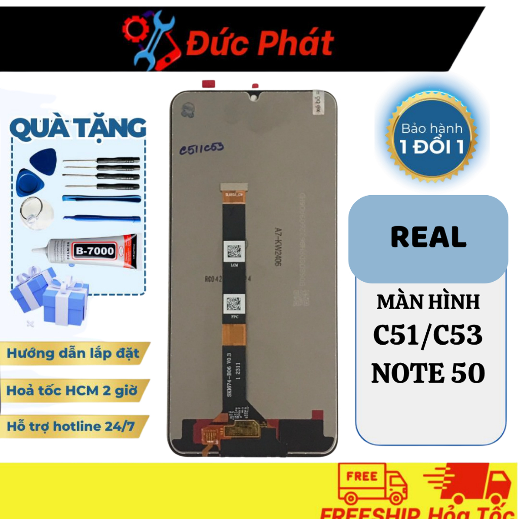 Màn Hình Thay Thế REAL C53 / REAL C51 / REAL NOTE 50 / NARZO N53 / C60 (Tặng keo dán và bộ sửa)