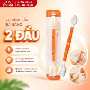 Cọ Rửa Bình Sữa WESSER 2 Đầu Đa Năng Giúp Làm Sạch Bình Và Núm Ti