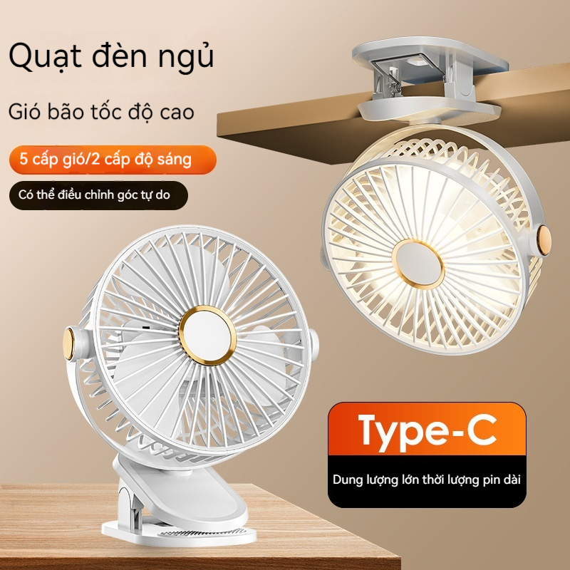 Quạt kẹp bàn J90 5 cấp độ gió, chạy êm, sạc và cắm điện, kẹp/treo/để bàn 3 trong 1 | BigBuy360 - bigbuy360.vn
