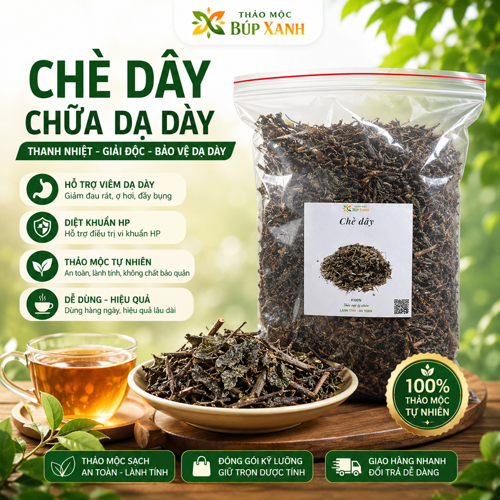 Chè Dây, Trà Dây 1kg Hỗ Trợ Dạ Dày, Đau Dạ Dày, Trào Ngược Dạ Dày, Khuẩn Hp Hỗ Trợ Dạ Dày Thảo Mộc Búp Xanh