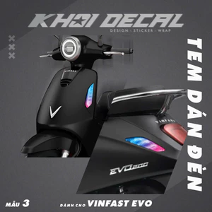 Decal dán đèn xe điện Evo,Evo grand …(Trước và sau)