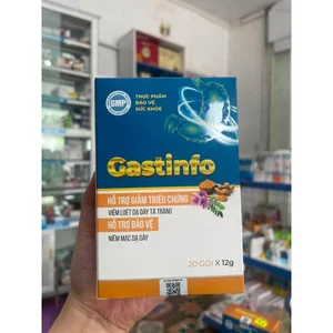 Gel bảo vệ dạ dày Gastinfo hỗ trợ giảm các triệu chứng viêm loét dạ dày, tá tràng (Hộp 20 gói)