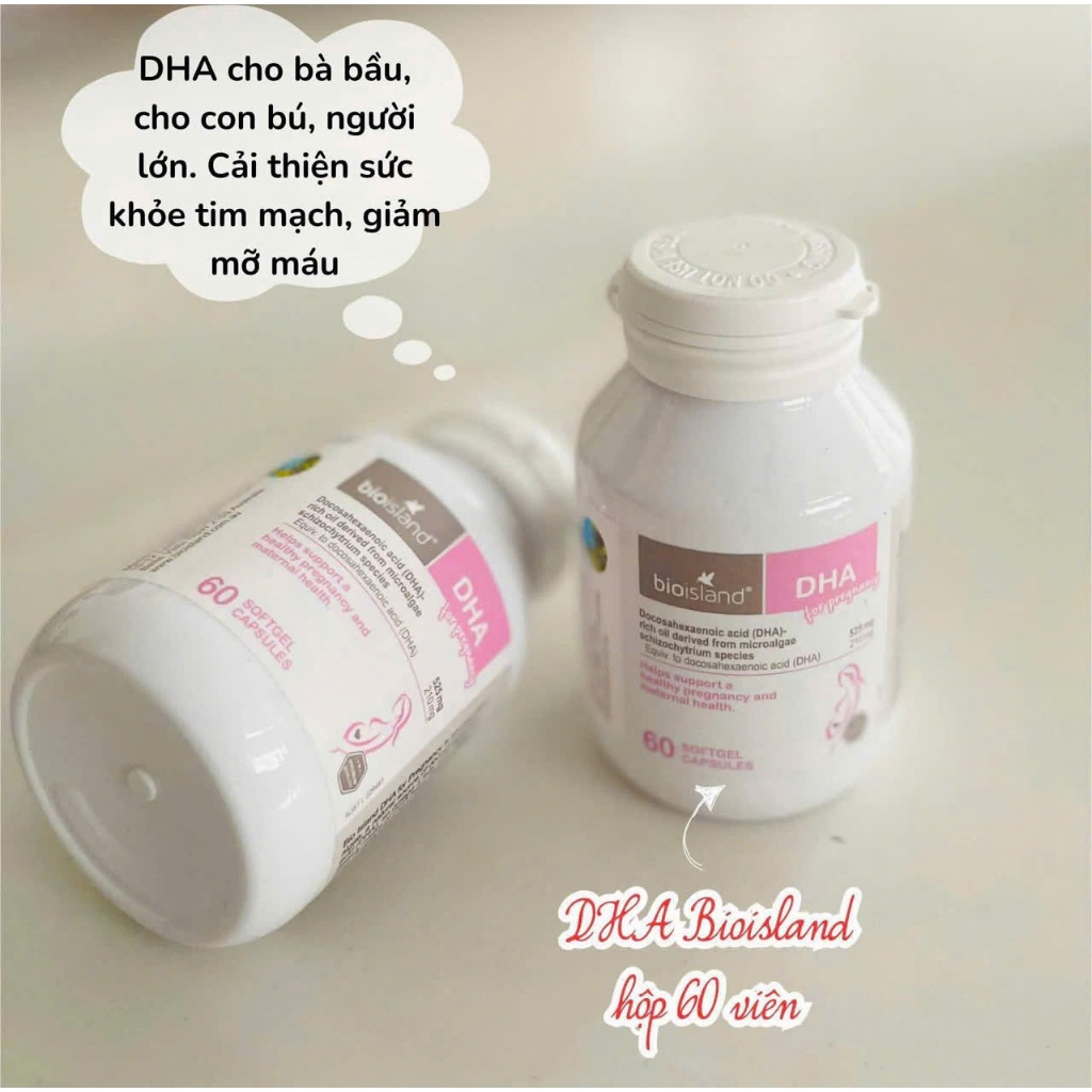 {Mẫu mới+Tem Phụ Qr} Dha Bầu Bioisland 60 viên cho phụ nữ chuẩn bị mang thai, mẹ bầu & sau sinh - Úc