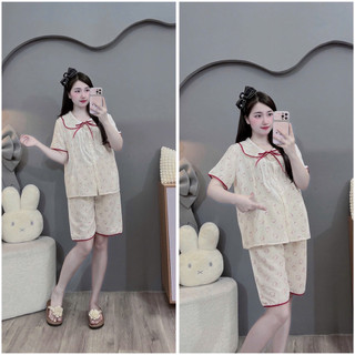 Bộ bầu- bộ sau sinh-BỘ LỬNG ĐŨI HÀN CỔ SEN DÂY BUỘC HÌNH- nhiều màu, áo có khoá kéo, quần có chun chỉnh