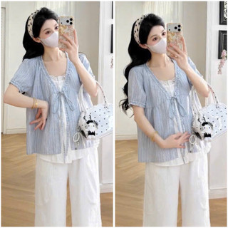 ÁO BẦU CỘC TAY XANH KẺ GIẢ YẾM PHA TRẮNG
