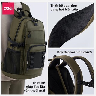 [VHL x Deli] Balo Đa Năng Deli Cao Cấp Chống Nước Sức Chứa Lớn Trợ Lực Du Lịch Văn Phòng