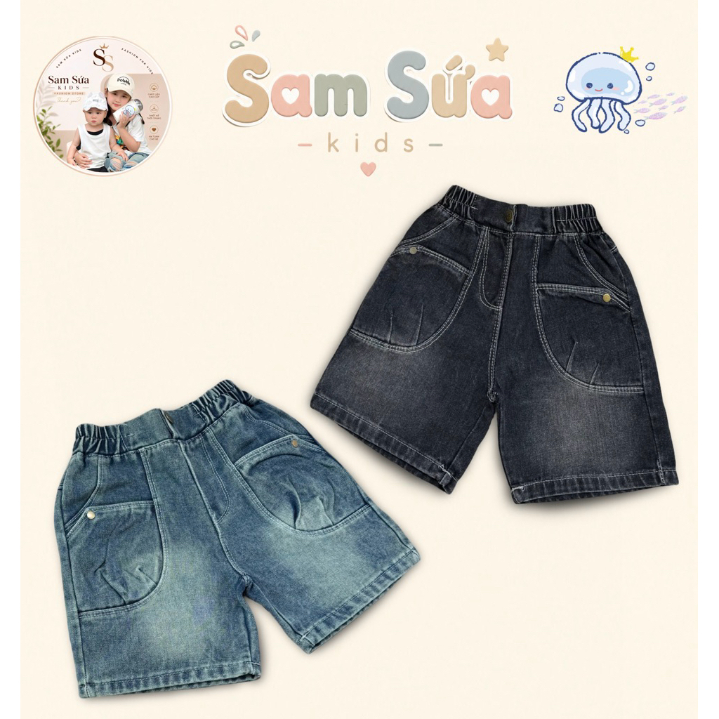 {HÀNG SẴN} 🇰🇷 QUẦN SHORT NGỐ TÚI HỘP – Phong Cách Hàn Quốc, Form Năng Động, Chất Jean Mềm Mát Dễ Mặc | Sam Sứa Kids