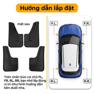 Bộ Chắn Bùn 3D VinFast VF5 Chống Bẩn - Tặng Kèm Đầy Đủ Phụ Kiện Lắp Đặt