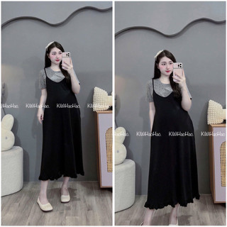 SET VÁY BẦU CỘC TAY ZIP YẾM BÈO KÈM ÁO CỘC RỜI-3 màu