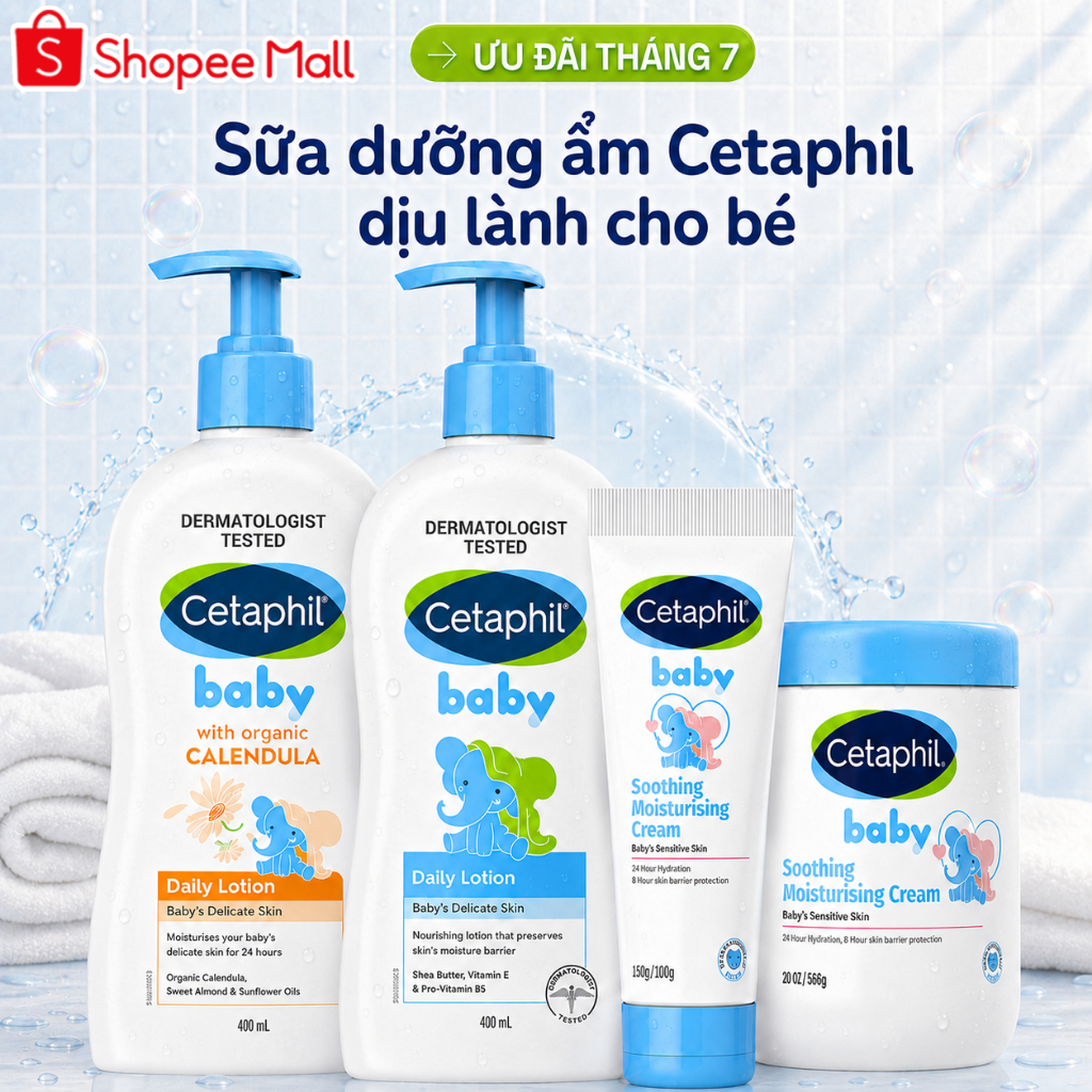 Kem Dưỡng Ẩm Cetaphil Moisturising Cream & Lotion Dịu Nhẹ 50G - 118ML - 200ML
