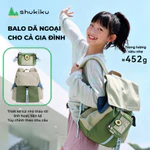 Ba lô túi siêu nhẹ 2in1 cho bé cấp 2 đi học du lịch dã ngoại thời trang chống nước Shukiku — ảnh 2