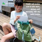 Ba lô túi siêu nhẹ 2in1 cho bé cấp 2 đi học du lịch dã ngoại thời trang chống nước Shukiku — ảnh 6