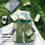 Ba lô túi siêu nhẹ 2in1 cho bé cấp 2 đi học du lịch dã ngoại thời trang chống nước Shukiku — ảnh 4