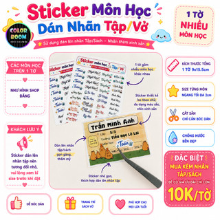 Sticker Môn Học Dán Nhãn Tập Vở Chống Nước | Nhãn Tên Môn Học Cắt Sẵn - ColorBoom
