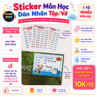 Sticker Môn Học Dán Nhãn Tập Vở Chống Nước | Nhãn Tên Môn Học Cắt Sẵn - ColorBoom