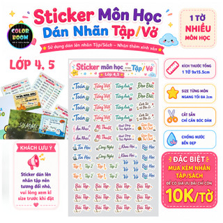 Sticker Môn Học Dán Nhãn Tập Vở Chống Nước | Nhãn Tên Môn Học Cắt Sẵn - ColorBoom