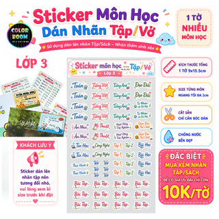 Sticker Môn Học Dán Nhãn Tập Vở Chống Nước | Nhãn Tên Môn Học Cắt Sẵn - ColorBoom