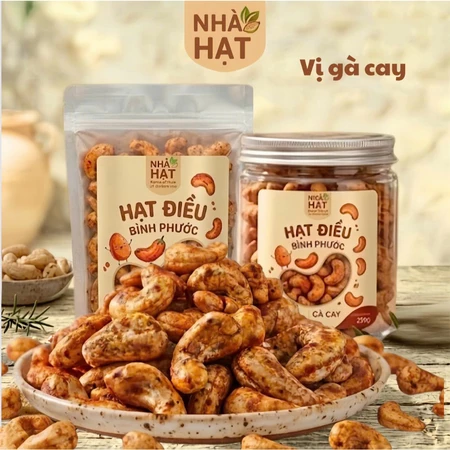 Hạt Điều Tươi Nguyên Hạt Vị Gà Cay Hạt Lớn Size To Đều Hạt 250gram