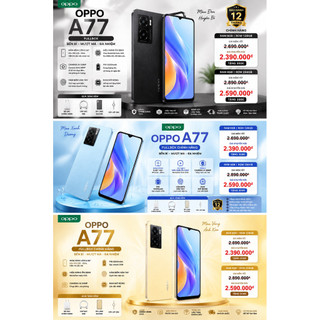 Điện Thoại OPPO A77 Fullbox 8GB/128GB 8GB/256GB | Camera AI 50MP | Pin 5000mAh | Sạc Nhanh 33W | Bảo Hành 12 Tháng
