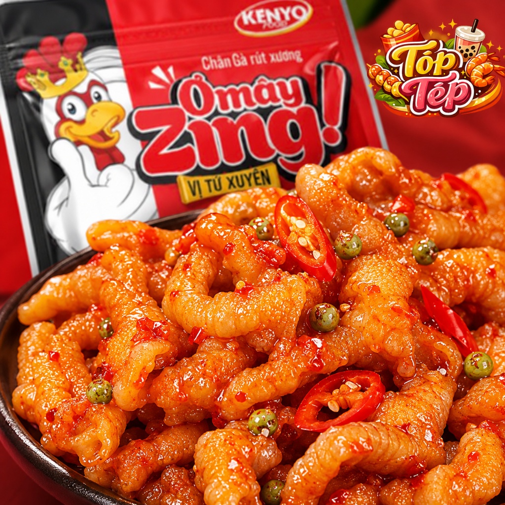 Combo 1/3/5 Túi Chân gà rút xương Oyangzing vị Tứ Xuyên 22g ±3 - Ăn Vặt Cay Ngon