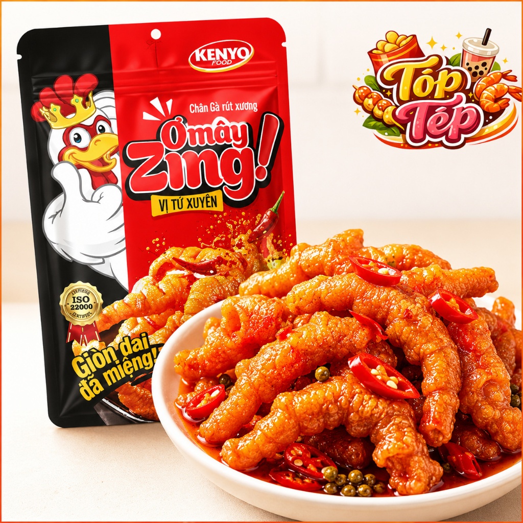 Combo 1/3/5 Túi Chân gà rút xương Oyangzing vị Tứ Xuyên 22g ±3 - Ăn Vặt Cay Ngon