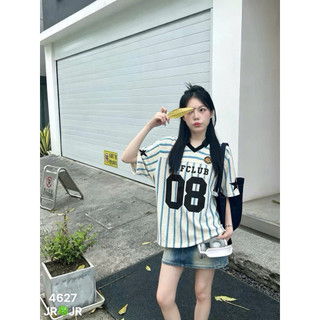 Áo Phông Len Lưới Số 08 Cổ Tim [Sẵn]