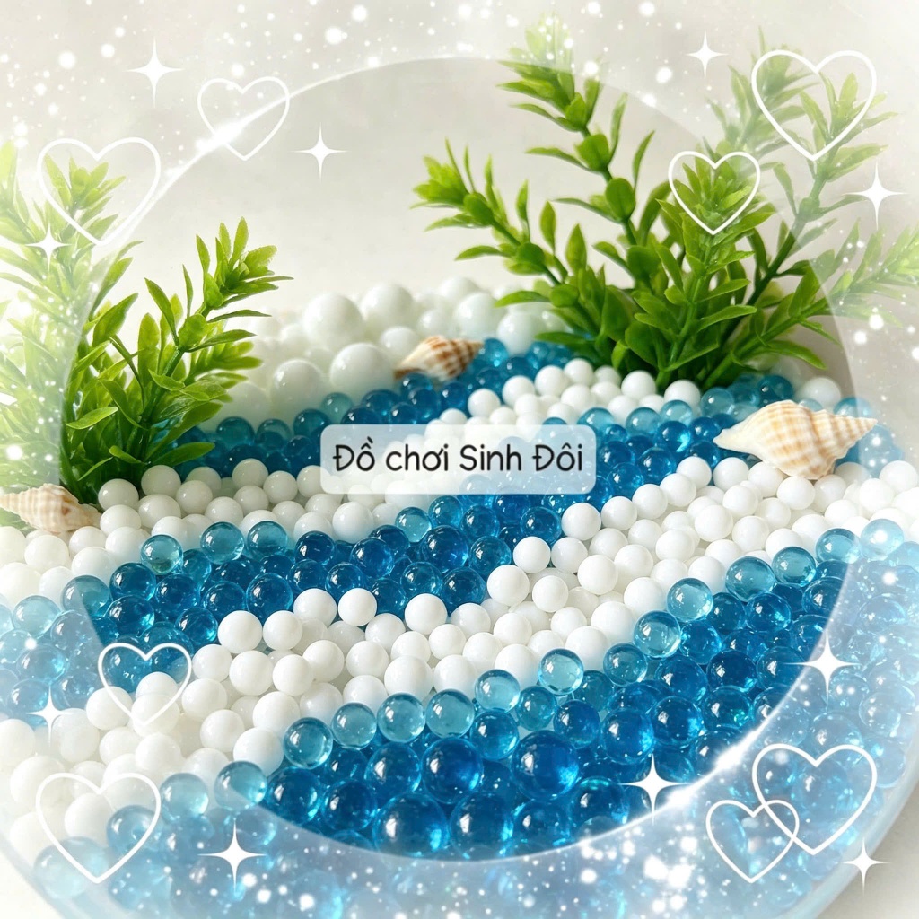 BI THUỶ TINH 16mm màu xanh dương trong - bi ve truyền thống