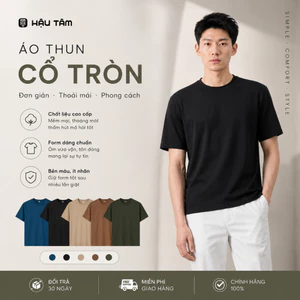 Áo thun nam cổ tròn Coolmax Hậu Tâm, cotton 4 chiều, form rộng mềm mịn, thoáng mát