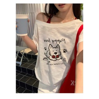 Sét Áo lệch vai ngắn tay Kèm áo yếm mặc trong in hình cute JULY FASHION, Áo thun nữ trể vai hottrend 2026, chất mịn đẹp