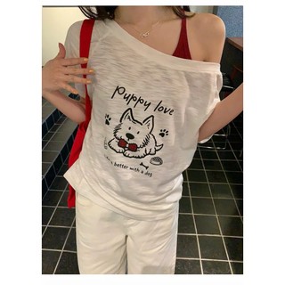Sét Áo lệch vai ngắn tay Kèm áo yếm mặc trong in hình cute JULY FASHION, Áo thun nữ trể vai hottrend 2026, chất mịn đẹp