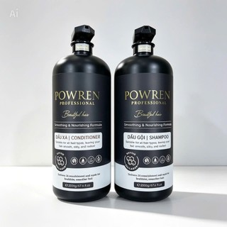 BỘ GỘI XÃ POWREN COLAGEN KERATIN PHỤC HỒI TÓC CHUYÊN SÂU 2000ML CHO SPA SALON TÓC