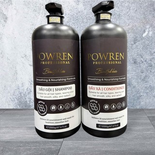 BỘ GỘI XÃ POWREN COLAGEN KERATIN PHỤC HỒI TÓC CHUYÊN SÂU 2000ML CHO SPA SALON TÓC