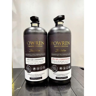 BỘ GỘI XÃ POWREN COLAGEN KERATIN PHỤC HỒI TÓC CHUYÊN SÂU 2000ML CHO SPA SALON TÓC