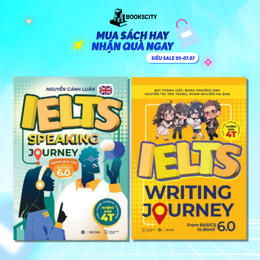 Combo Sách Học IELTS Writing & Speaking - Lộ Trình Từ Cơ Bản Đến Band 6.0 (2 Quyển)