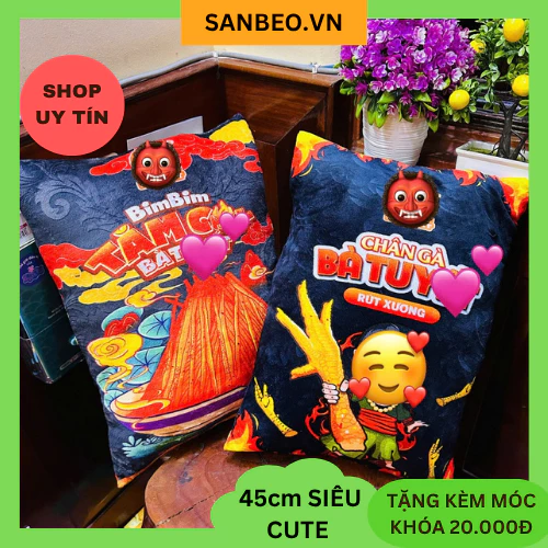 Gấu bông Gối ôm Ăn cùng B...a T,u.y,ế.t In hình 3D Sắc nét Độc Lạ, Quà tặng trẻ em, Quà tặng sinh nhật -SANBEO