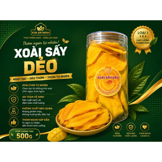 Xoài Sấy Dẻo Nguyên Miếng, Hàng Xuất Khẩu Hũ 500G  |Kim An Minh Food