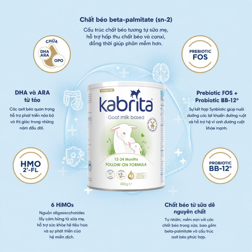 Sữa dê Kabrita lon 800g, nhập khẩu Hà Lan