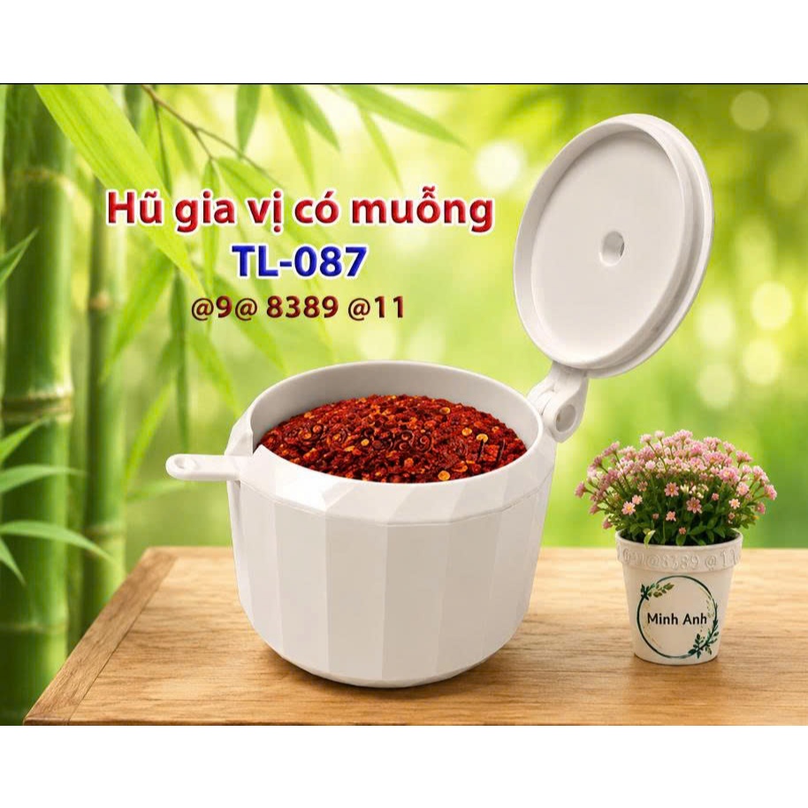 [ XUẤT VAT ] [ Hỏa tốc ] Sản phẩm bằng NHỰA MELAMIN cao cấp - Hủ ớt NHỰA - Hu44 - Hu55 - Có muỗng.