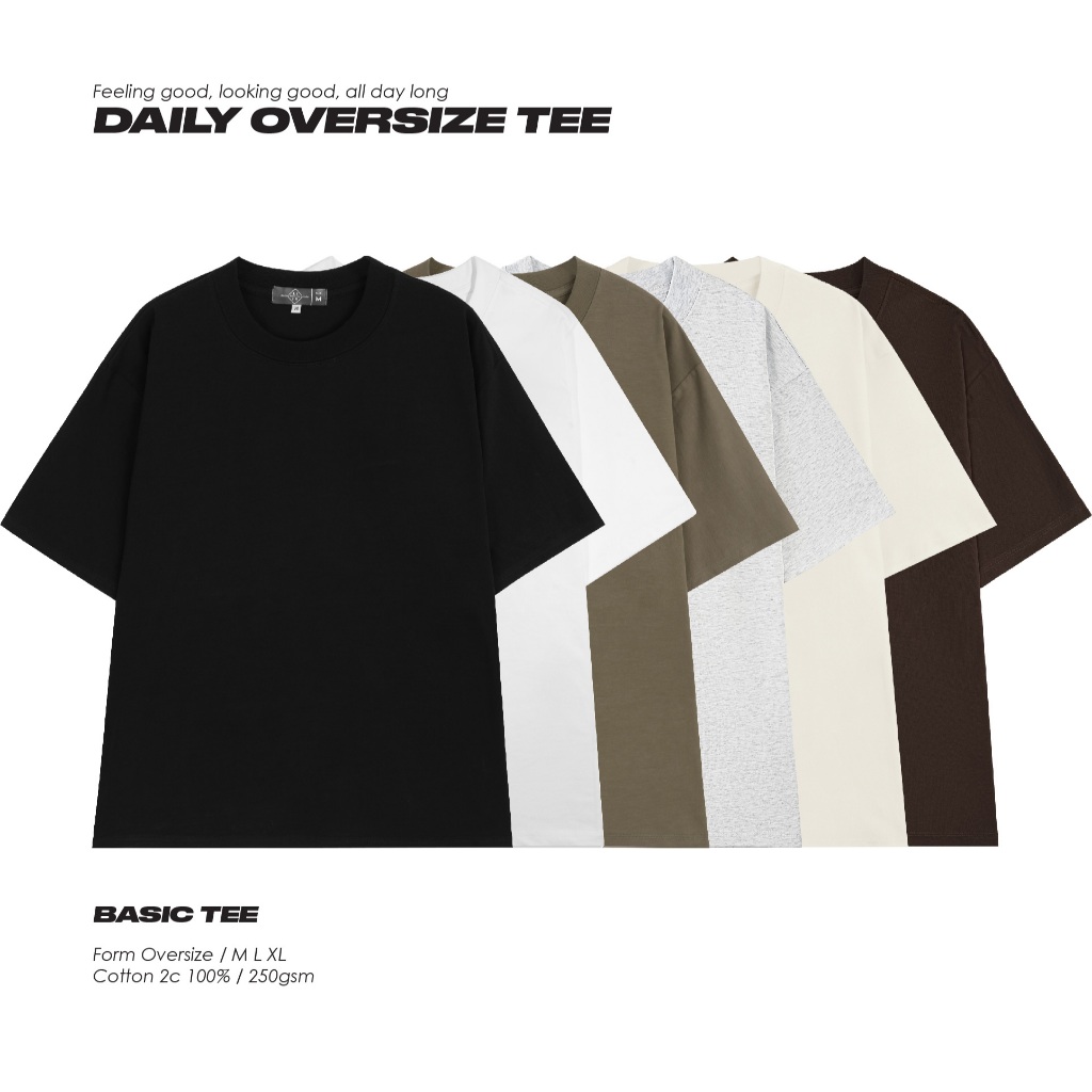 Áo Thun Trơn NOGENDER Form Oversize - Cotton 250gsm 2 Chiều