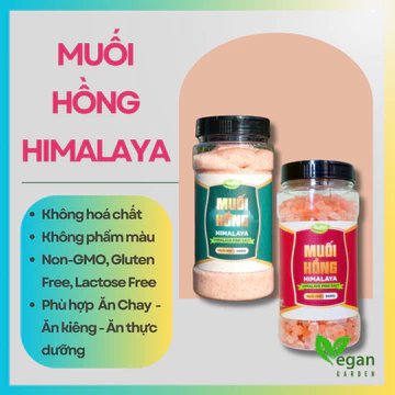 Muối hồng Himalaya dạng mịn dạng hạt 500gr AnBio Ăn Chay - Ăn kiêng - Ăn thực dưỡng Vegangarden