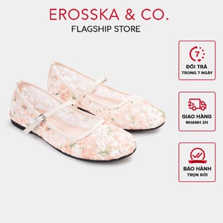 EROSSKA (Form 1.5) - Giày ballet core kiểu dáng ren lưới thêu hoa tone màu hồng trắng - EL131