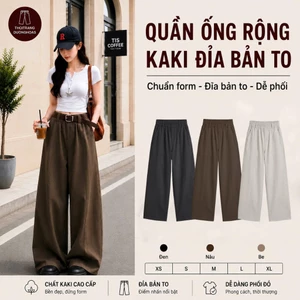 Quần Ống Rộng Nữ Vải Kaki Loại Đẹp Form Xinh Đỉa Bản To Phong Cách Thời Trang m49